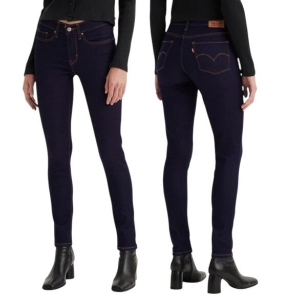 Levi’s 311 Shaping Skinny Jeans Dark Blue Size 27 Mid Rise - Picture 1 of 13